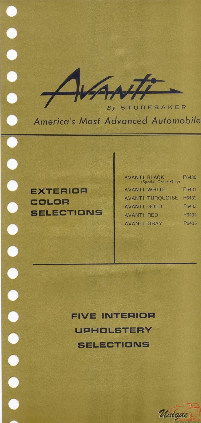 1964 Studebaker Avanti Brochure Page 5